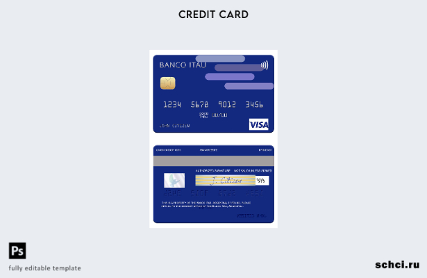 скачать цифровую версию Аргентины Banco Itaú, шаблон визовой карты Аргентины